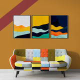 Range of River - Minimalist Art (3 Panel) Abstract Wall Art