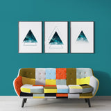 Geometric Watercolor Triangles (3 Panel) Abstract Wall Art