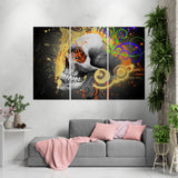 Abstract Colorful Skull (3 Panel-II) Abstract Wall Art