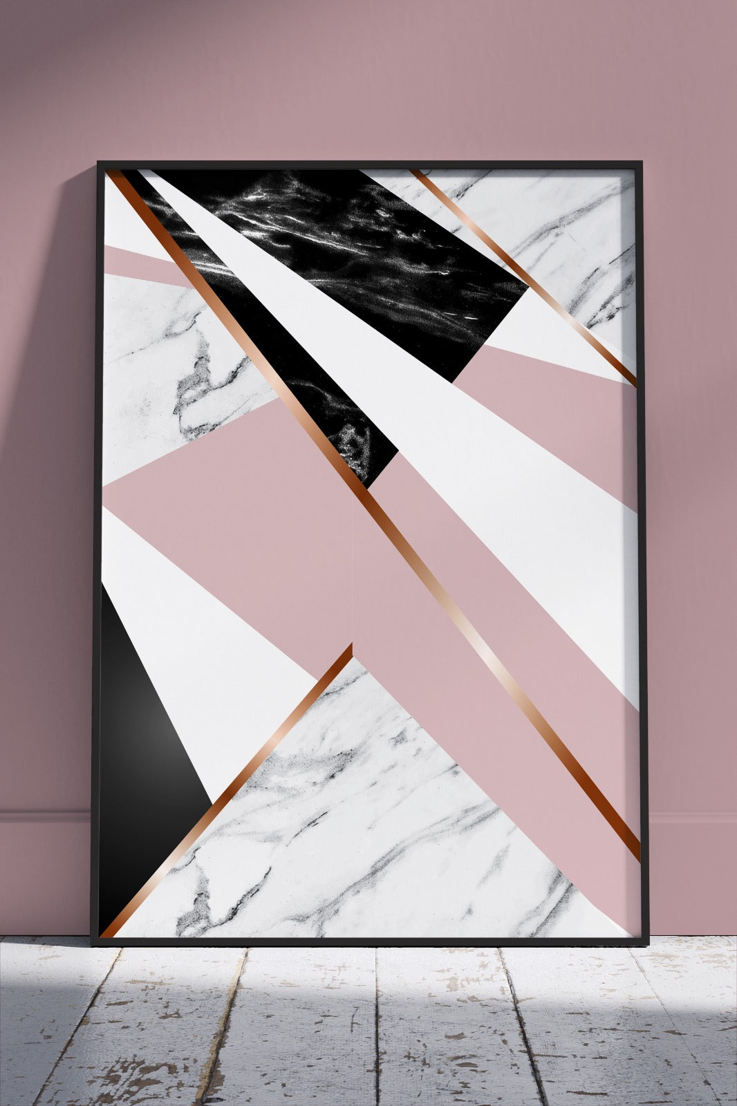Pink Marble Geometric Wall Art | Poster Wall Art