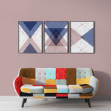 Elegant Geometric Abstract (3 Panel) Abstract Wall Art