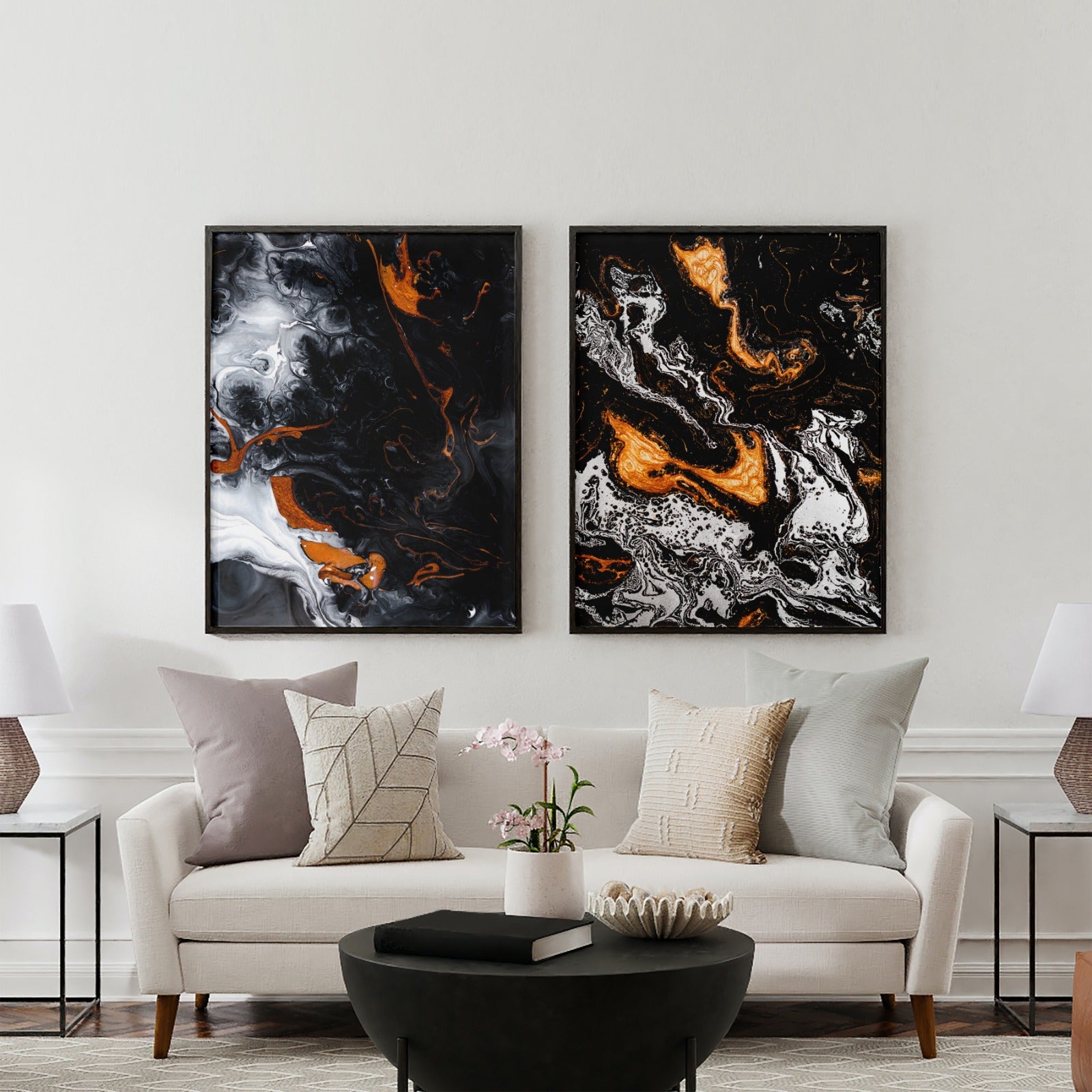 Abstract swirling art display (2 Panel) Abstract Wall Art