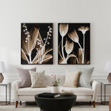 Brown Flower Art Aesthetics (2 Panel) Abstract Wall Art