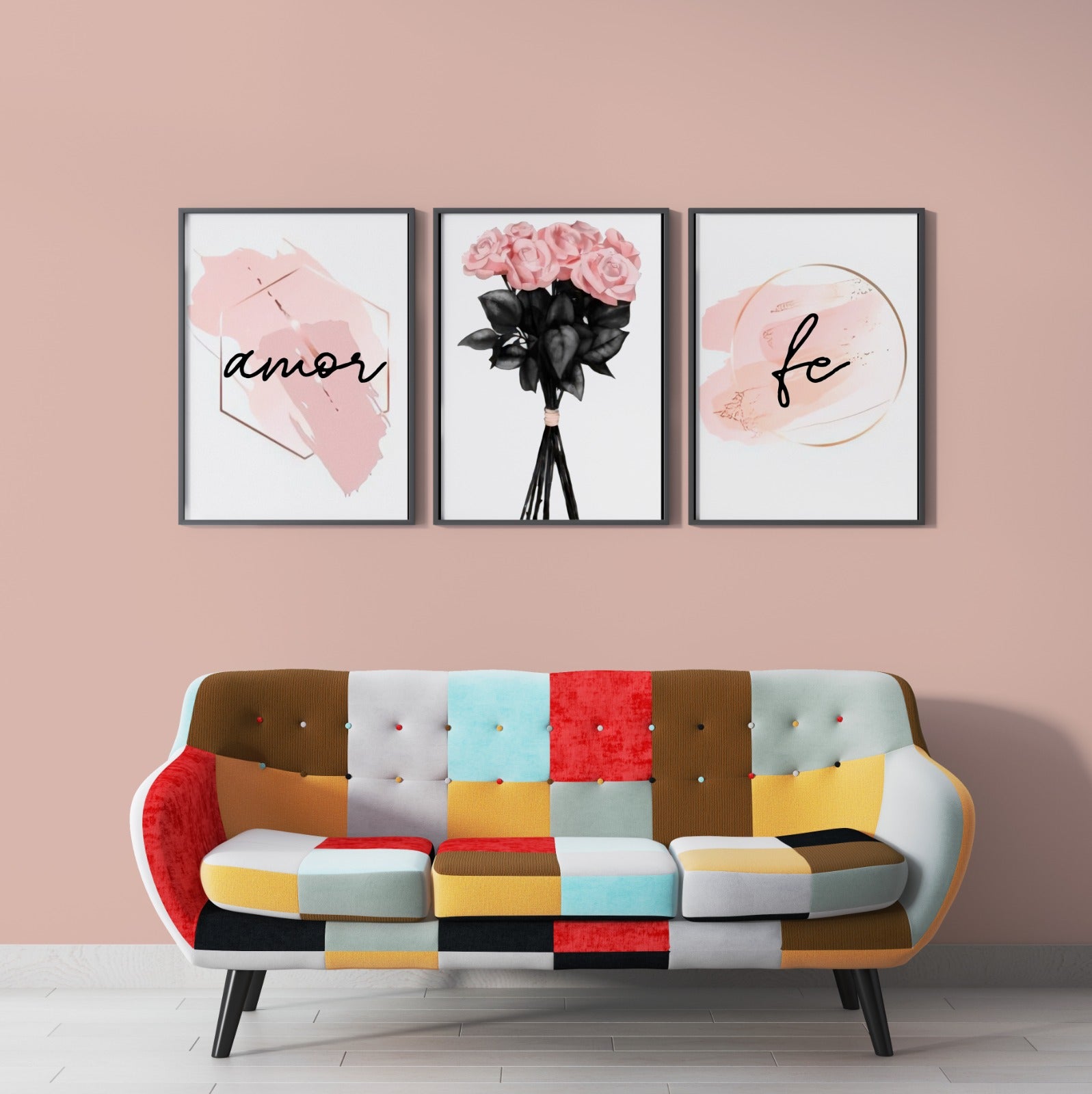 Love - Amore Fe Art - Minimalist (3 Panel) Abstract Wall Art