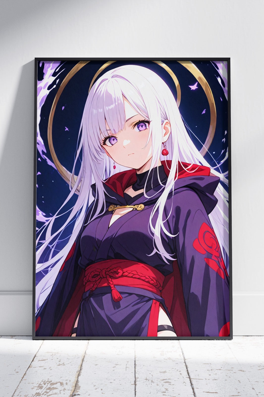 Anime girl with long purple hair | Anime Poster Wall Art