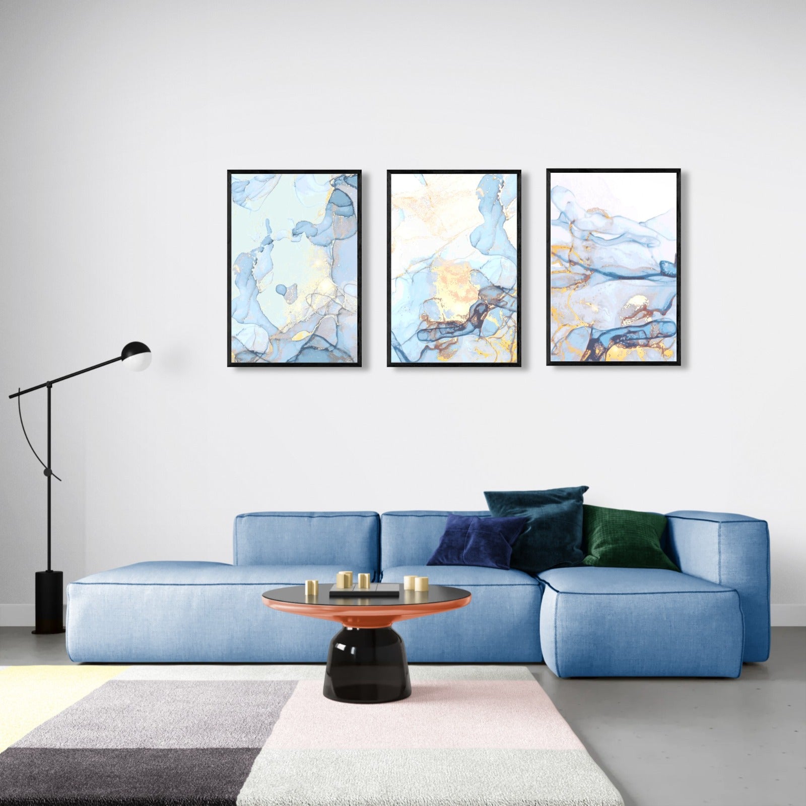 Alcohol ink colors translucen (3 Panel) Abstract Wall Art