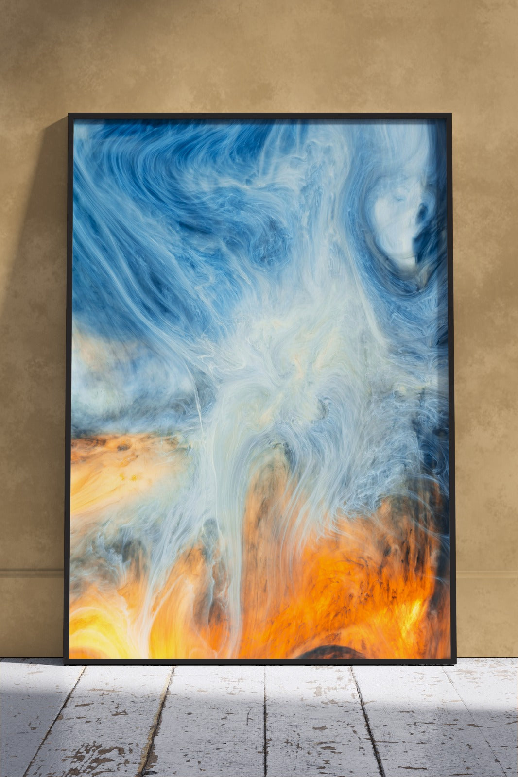 Blue and orange abstract | Abstract Poster Wall Art