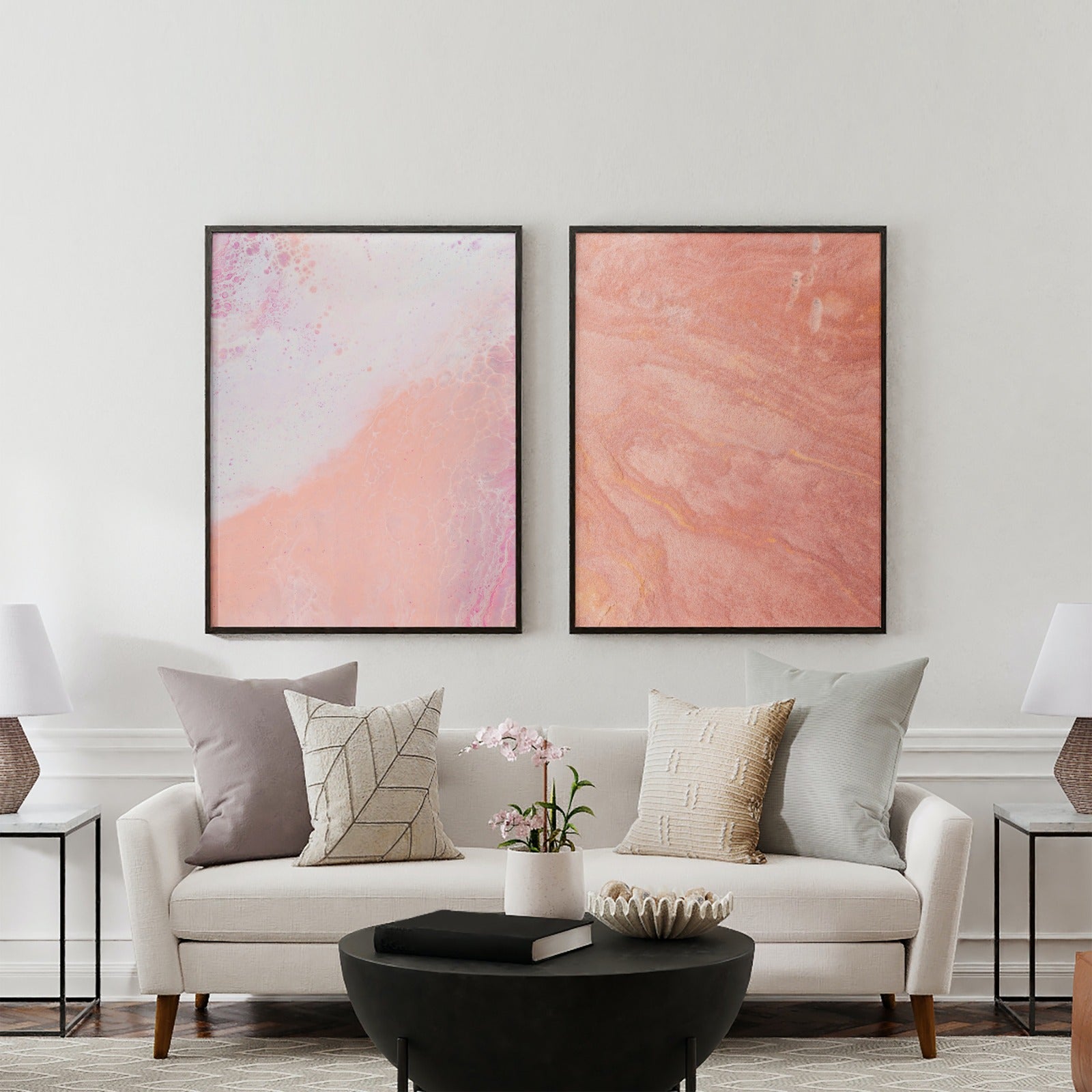 Palette Pink Cloud Horizon (2 Panel) Abstract Wall Art