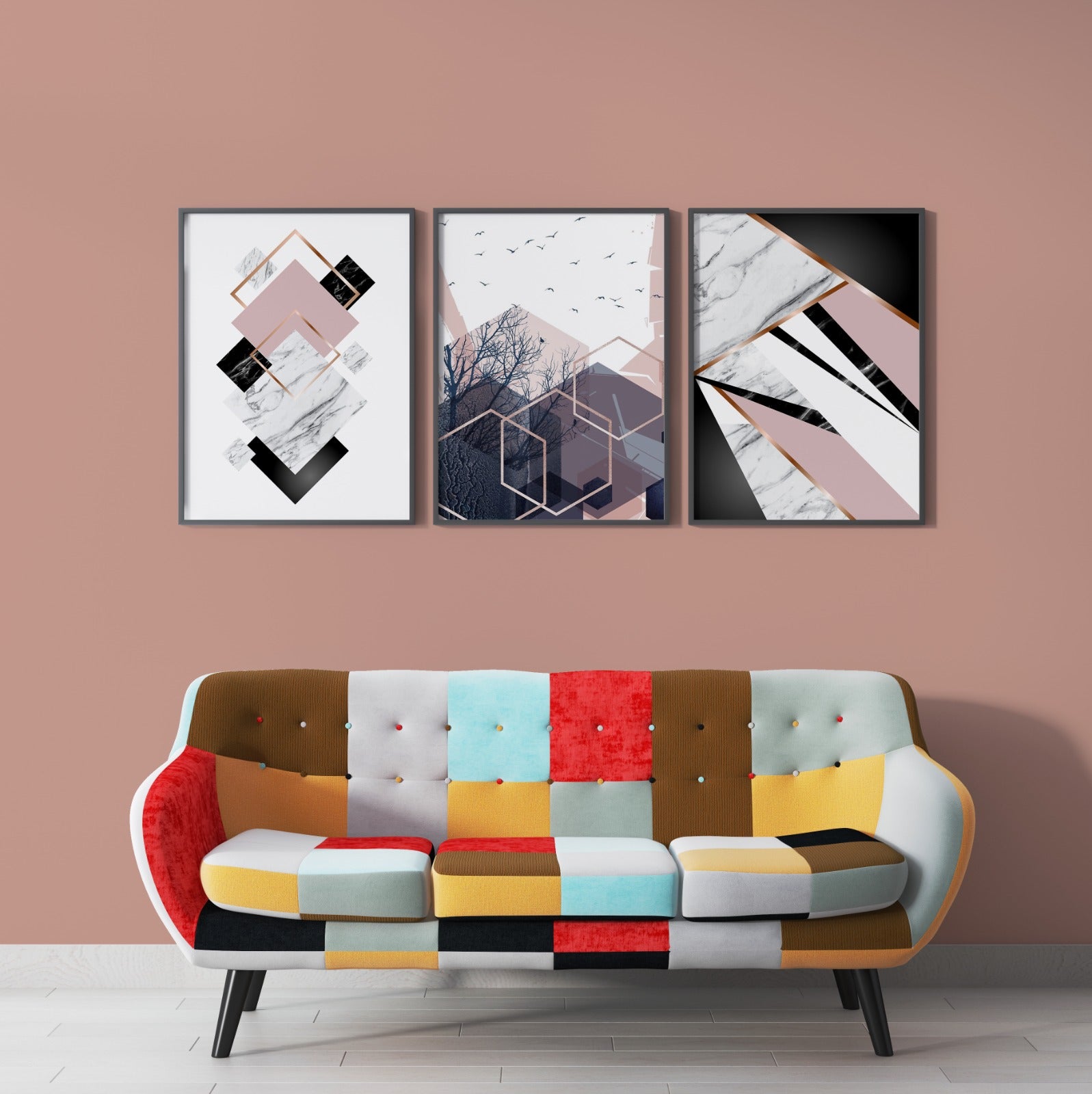 Refined Simplicity Minimalist (3 Panel) Abstract Wall Art