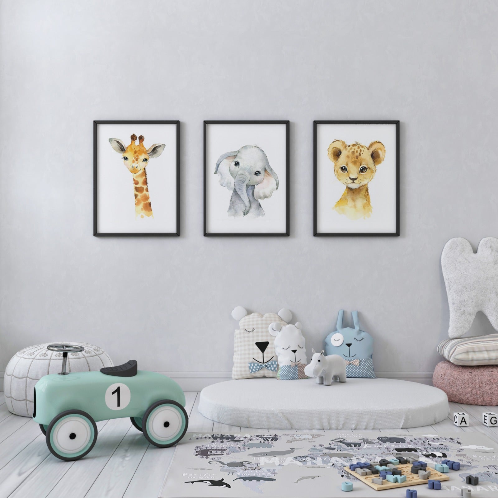 Safari Nursery Wall Art (3 Panel) Wall Art