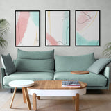 Pastel Peach Watercolor (3 Panel) Abstract Wall Art