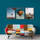 Coral Hot Air Ballons (3 Panel) Wall Art