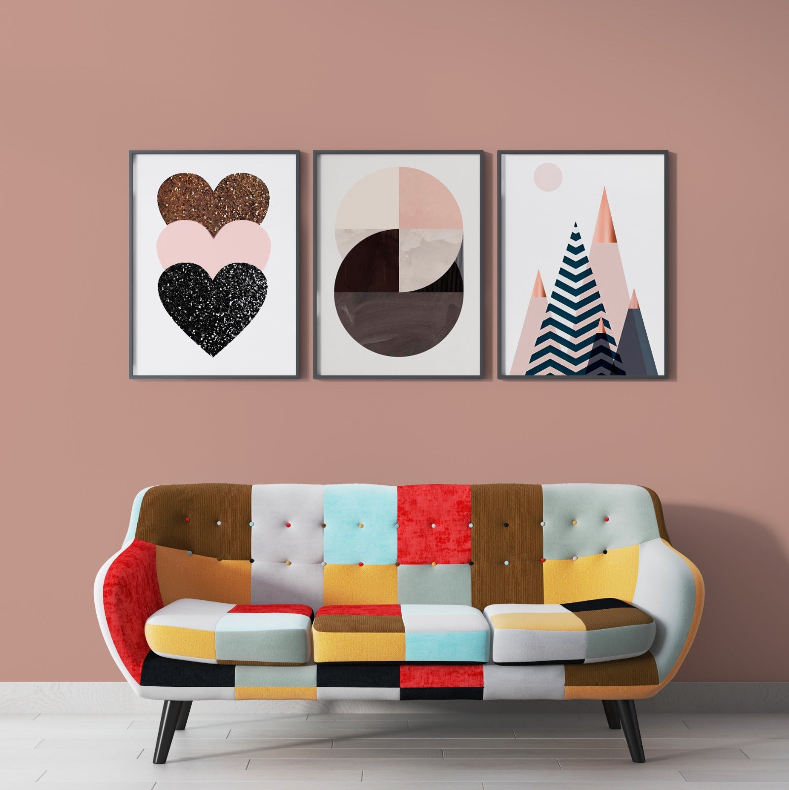 Love Print (3 Panel) Abstract Wall Art