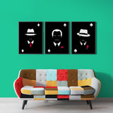 Mafia Cards (3 Panel) Abstract Wall Art