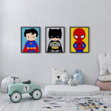 Superhero Kids Bedroom (3 Panel) Wall Art