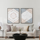 Modern Abstract Geometric (2 Panel) Abstract Wall Art