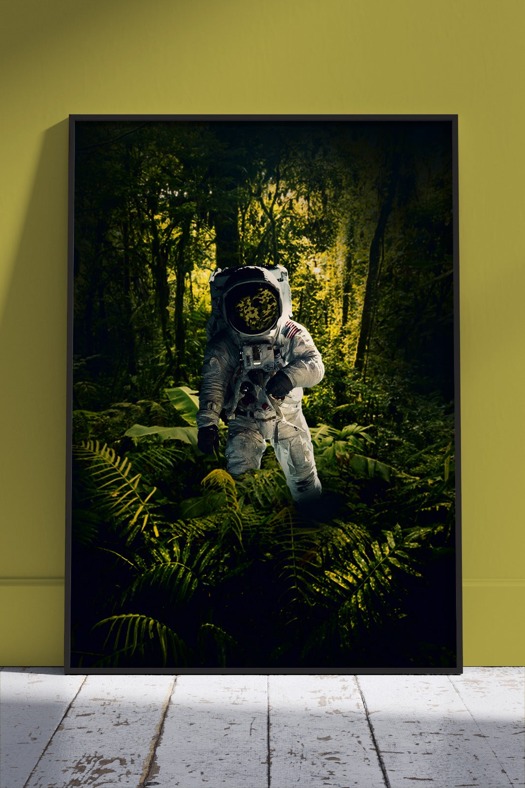 Astronaut back to earth with plants | Poster Wall Art
