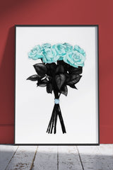 A blue rose with a black background | Poster Wall Art
