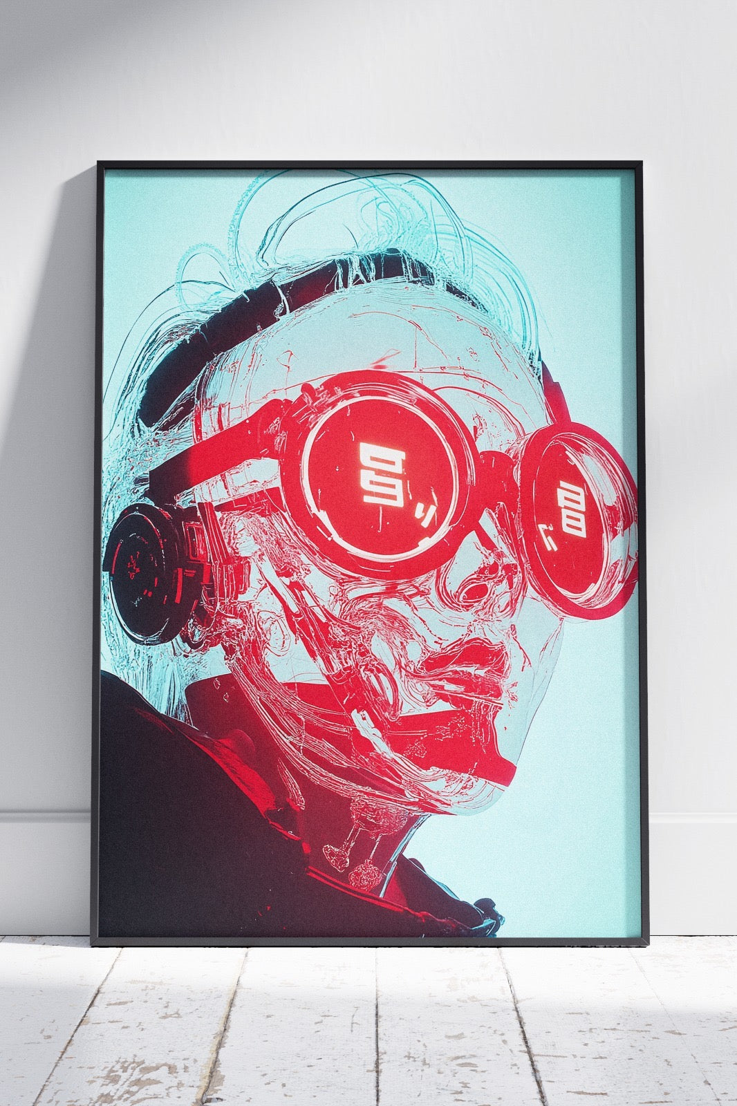 Abstract Portrait with Geometric Glitch | Ai Artworks Poster Wall Art