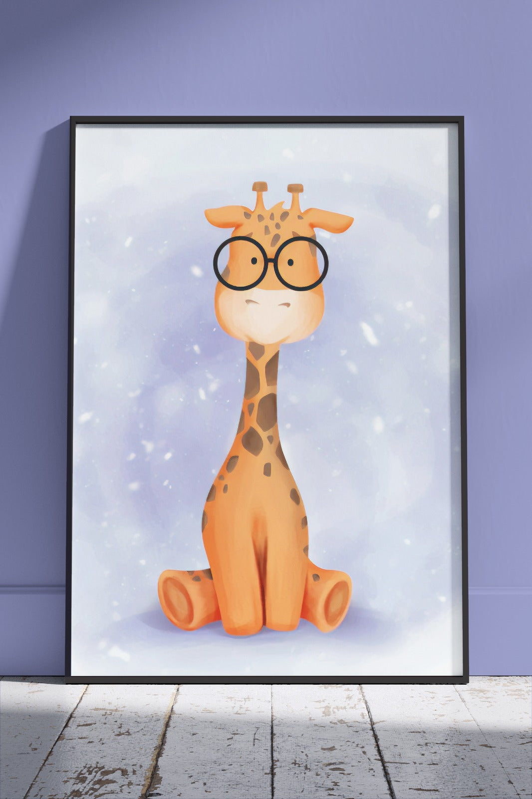 Adorable Giraffe Wearing Glasses | Kids Poster Wall Art