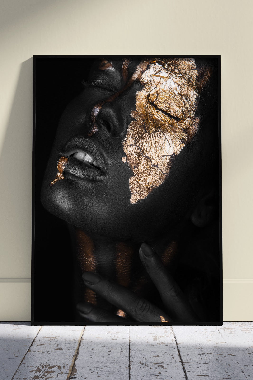 African Art Black Gold Woman Modern Poster | Black & Gold Poster Wall Art