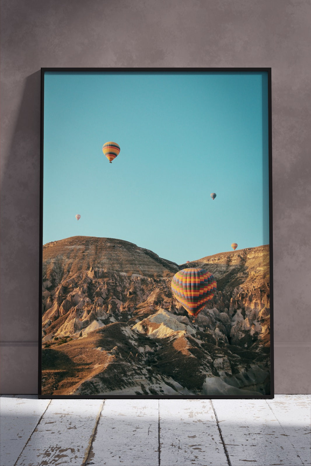 Air Balloons in Sky Mountains | Scenery Poster Wall Art