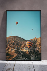 Air Balloons in Sky Mountains | Scenery Poster Wall Art
