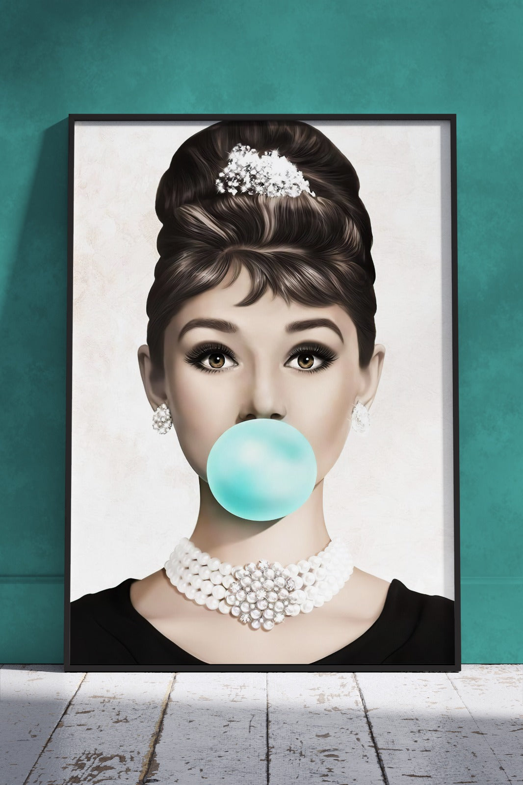 Audrey Hepburn Bubblegum Boom | Girlish Poster Wall Art