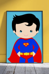 Avengers Theme Superman Cartoon | Kids Poster Wall Art