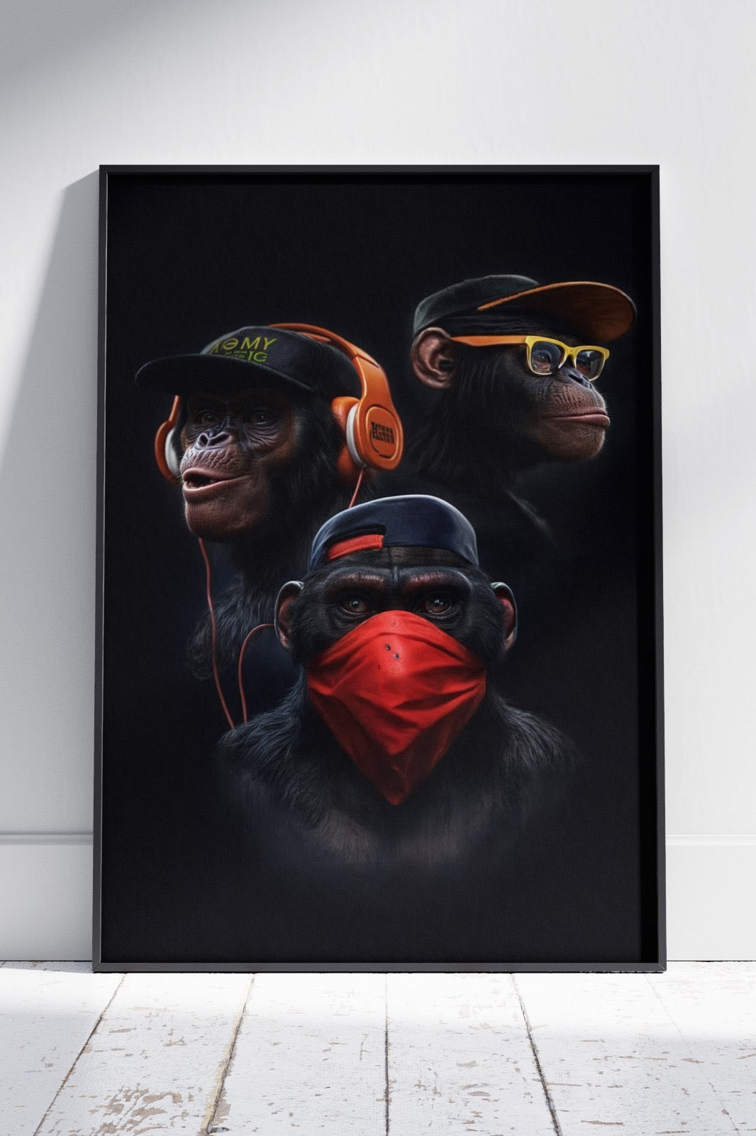 BANKSY 3 Wise Swag Monkeys | Animal Poster Wall Art