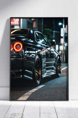 BLACK SKYLINE R34 GTR | Ai Artworks Poster Wall Art