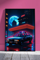 BMW M3 E30 Neon City | Cars Poster Wall Art