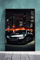 BMW Starry Night In Street | Cars Poster Wall Art