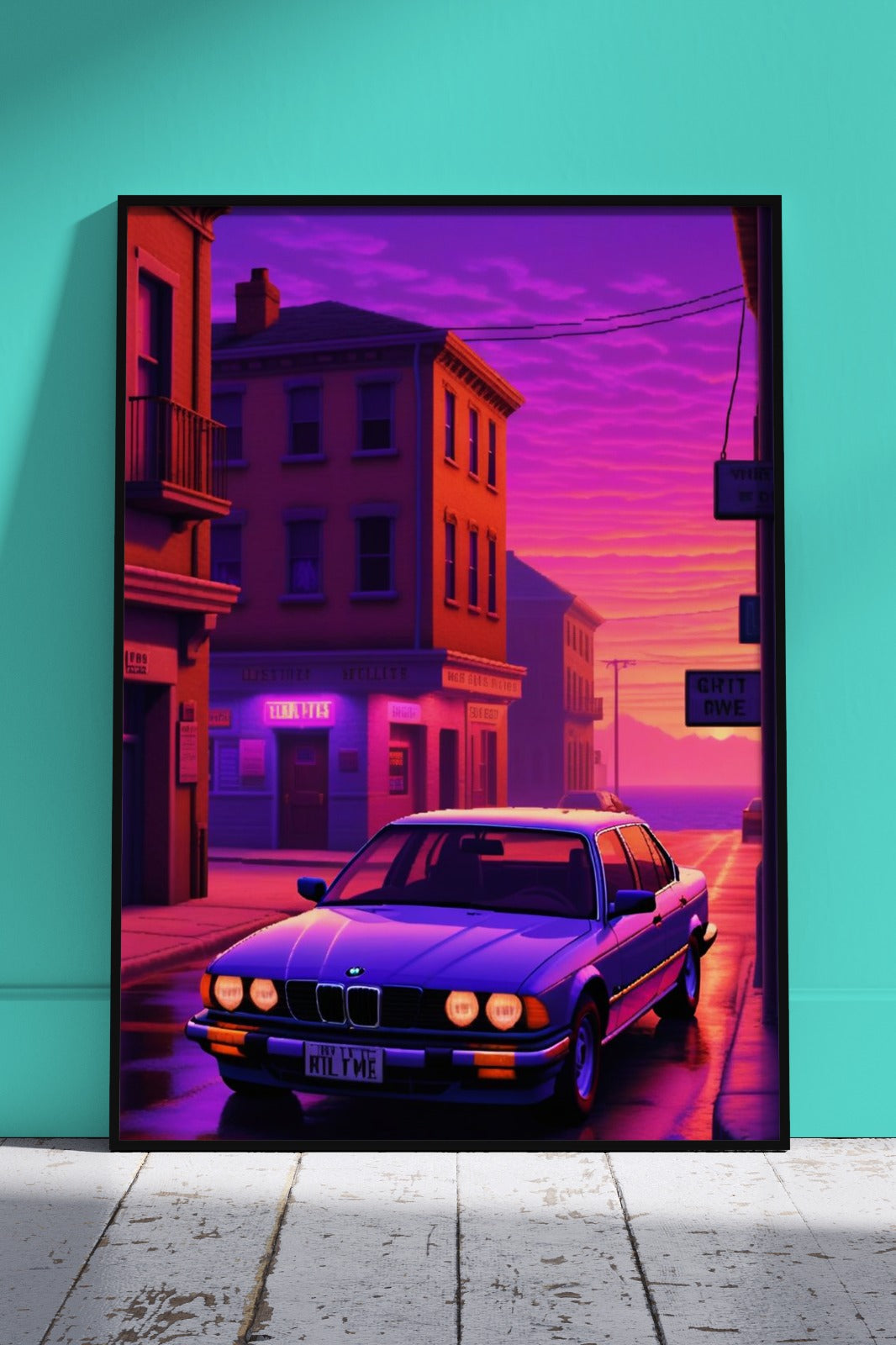 BMW Sunset Poster | Cars Poster Wall Art