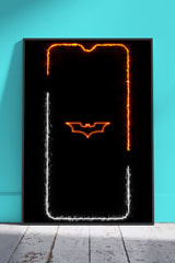 Batman logo on neon | Poster Wall Art
