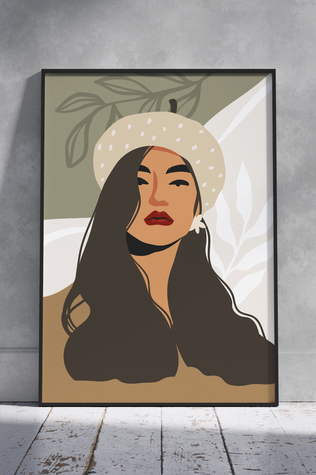 Beautiful Portrait of Woman in Burnet | Girlish Poster Wall Art