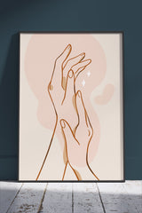 Beige Woman Line Art Minimal | Girlish Poster Wall Art