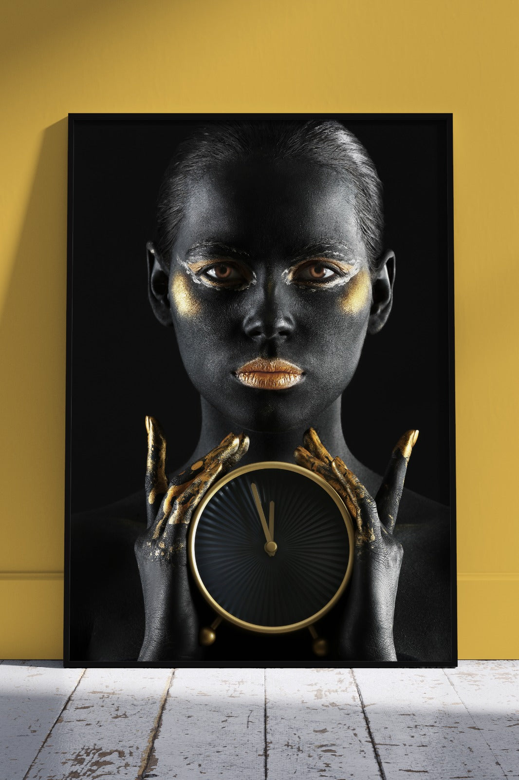 Black Golden Woman Face Body | Black & Gold Poster Wall Art