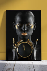 Black Golden Woman Face Body | Black & Gold Poster Wall Art