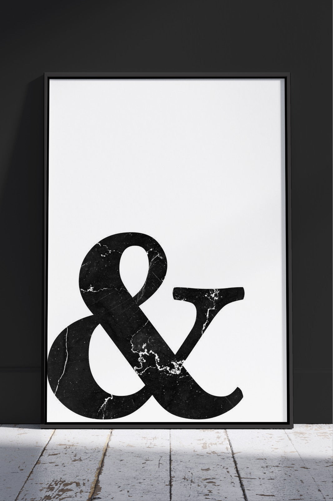 Black Marble Ampersand | Motivational Poster Wall Art