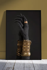 Black and Gold Hand with Gold Bracelet | Black & Gold Poster Wall Art
