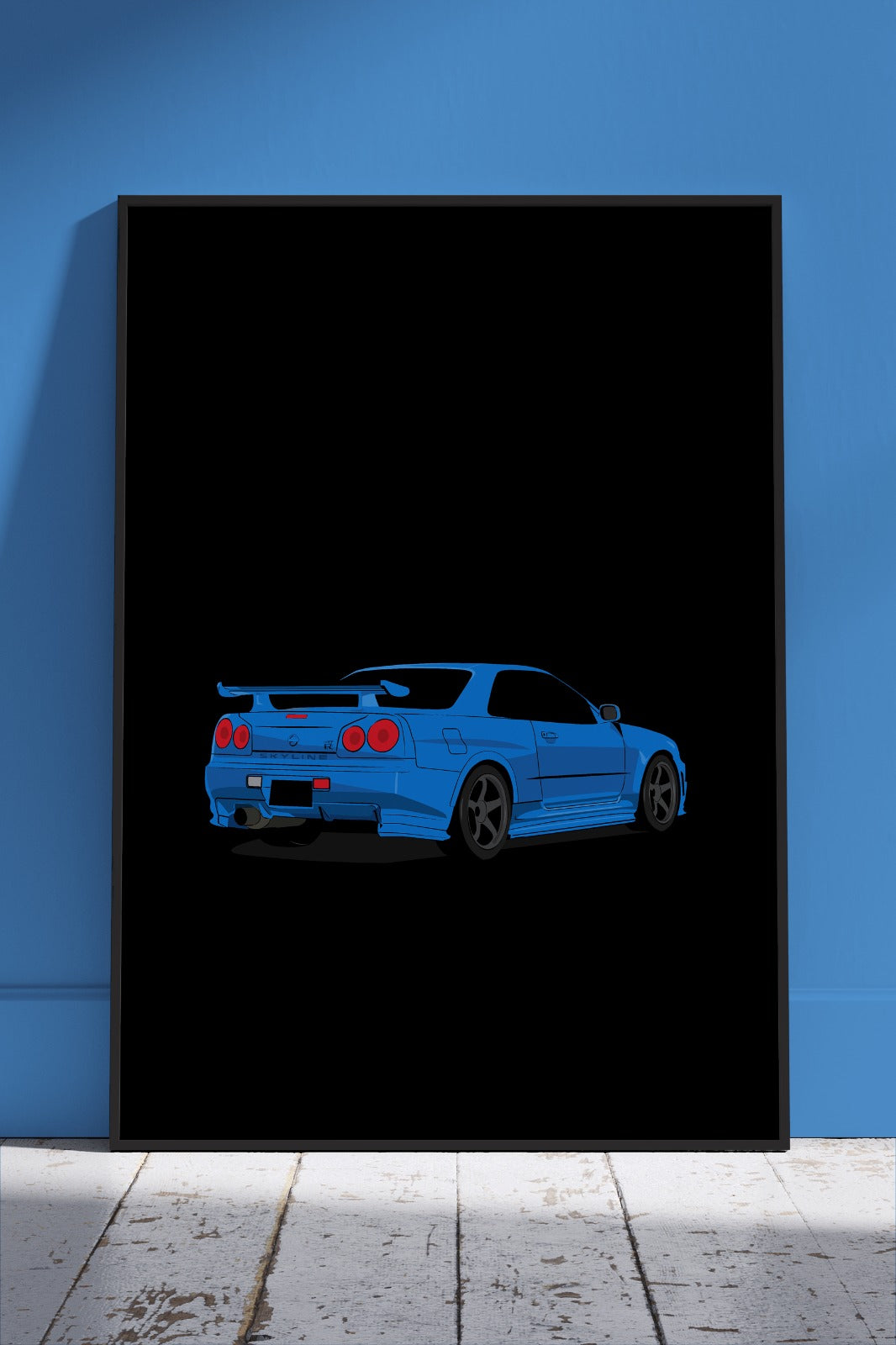 Blue Nissan Skyline R34 | Cars Poster Wall Art