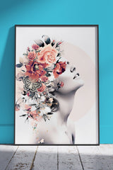 Boho Style Flower Lady | Poster Wall Art