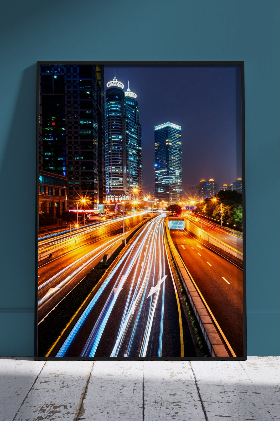 City night lights abstract | Scenery Poster Wall Art