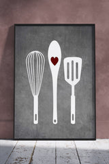 Cooking utensils for kitchen Poster | Kitchen Poster Wall Art