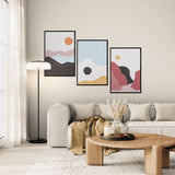 Mountains And Sunrise Pattern Abstract (3 Panel) Abstract Wall Art