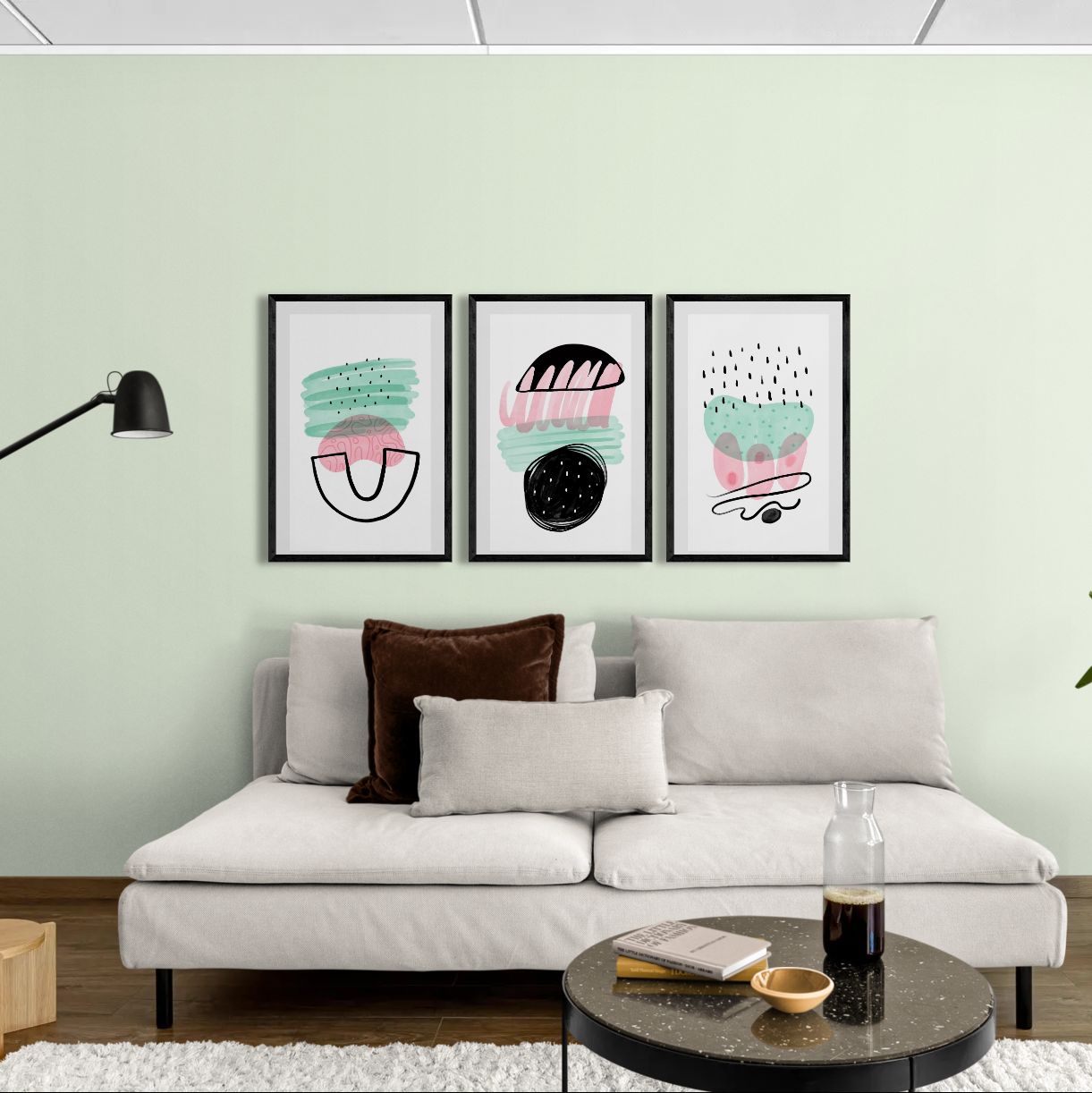 Bohemian Abstract Decorative 009 (3 Panel) Abstract Wall Art