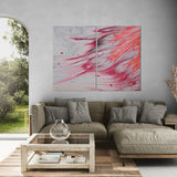 Crimson Pink Abstract (2 Panel) Abstract Wall Art