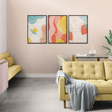 abstract shapes and fruits (3 Panel) Abstract Wall Art