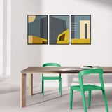 Minimalist Architecture geometric abstract (3 Panel) Abstract Wall Art